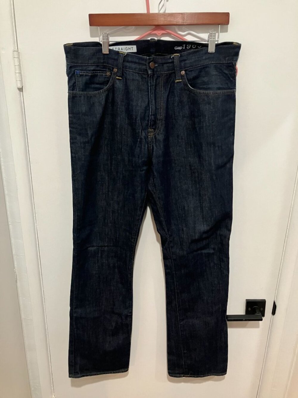 GAP 1969 Men's Straight Leg Dark Wash Jeans, Blue, Size 34x32